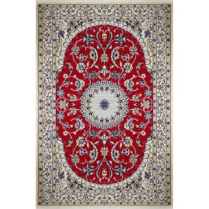 فرش دستبافت سه متری مدل لچک ترنج نایین و لا کد 725